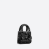 MICRO LADY DIOR BAG Black with Diamond Motif.