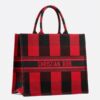 Dior Book Tote Bag  Check Canvas.