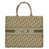 Dior Book Tote Bag In Green Oblique Canvas.