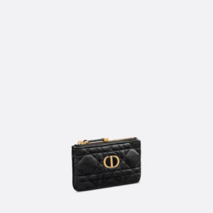 DIOR CARO ZIPPED KEY CASE Black.
