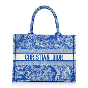 CHRISTIAN DIOR Canvas Toile Book Tote Fluorescent Blue.