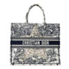 CHRISTIAN DIOR Large Around The World Book Tote Blue.