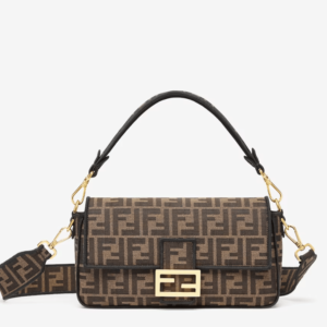 Baguette Jacquard FF fabric bag.